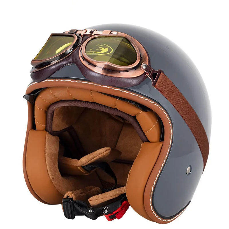 Retro Route 99 Open Face Motorcycle Helmet DOT Approved-I09