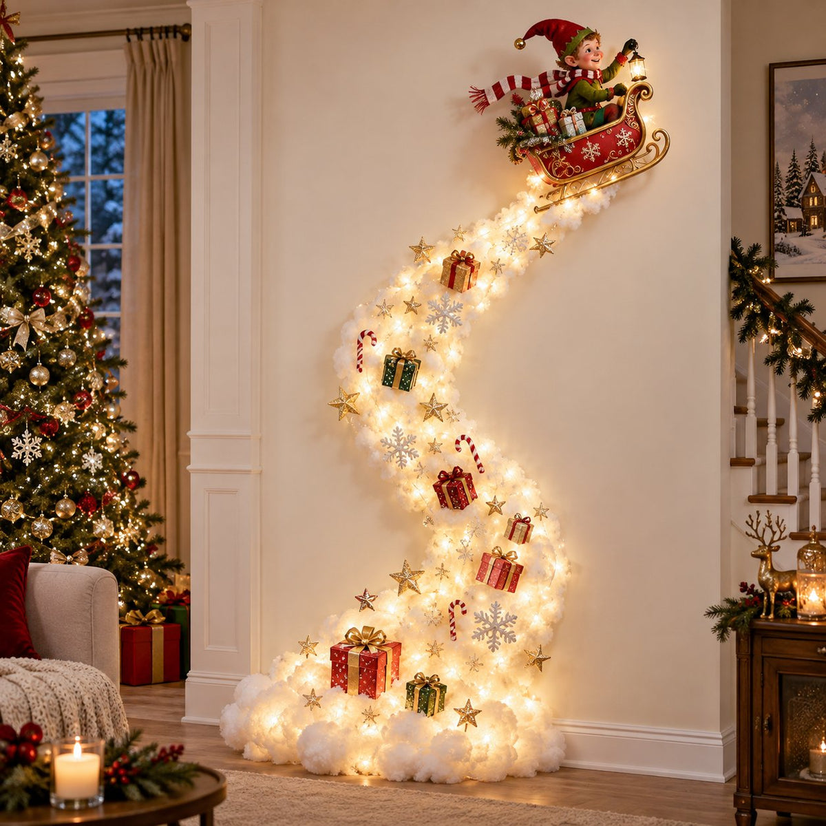 Glowing Christmas Story Wall Light – Santa, Train & Holiday Designs