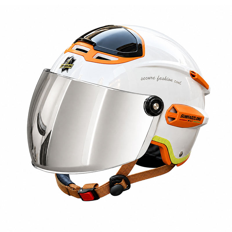 KTVMOTO Open Face Motorcycle Helmet with Dual Visor for Adults-I263