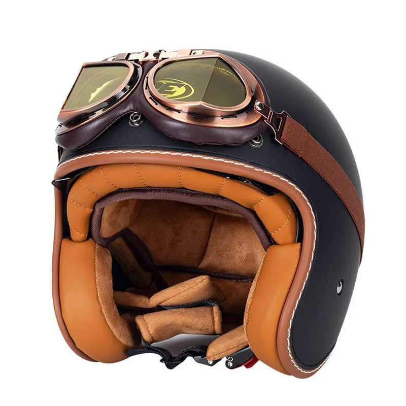 Retro Route 99 Open Face Motorcycle Helmet DOT Approved-I09