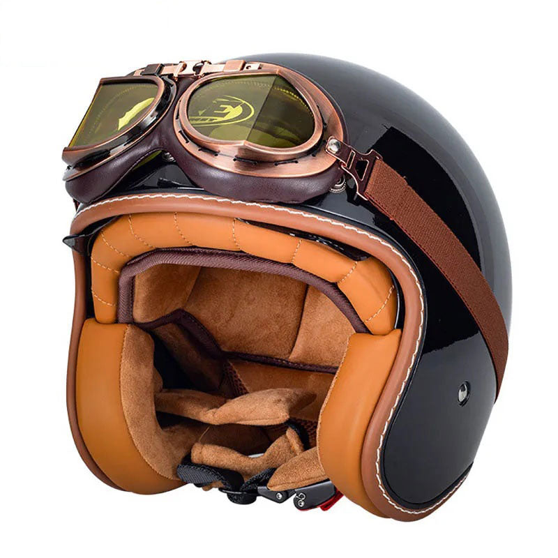Retro Route 99 Open Face Motorcycle Helmet DOT Approved-I09