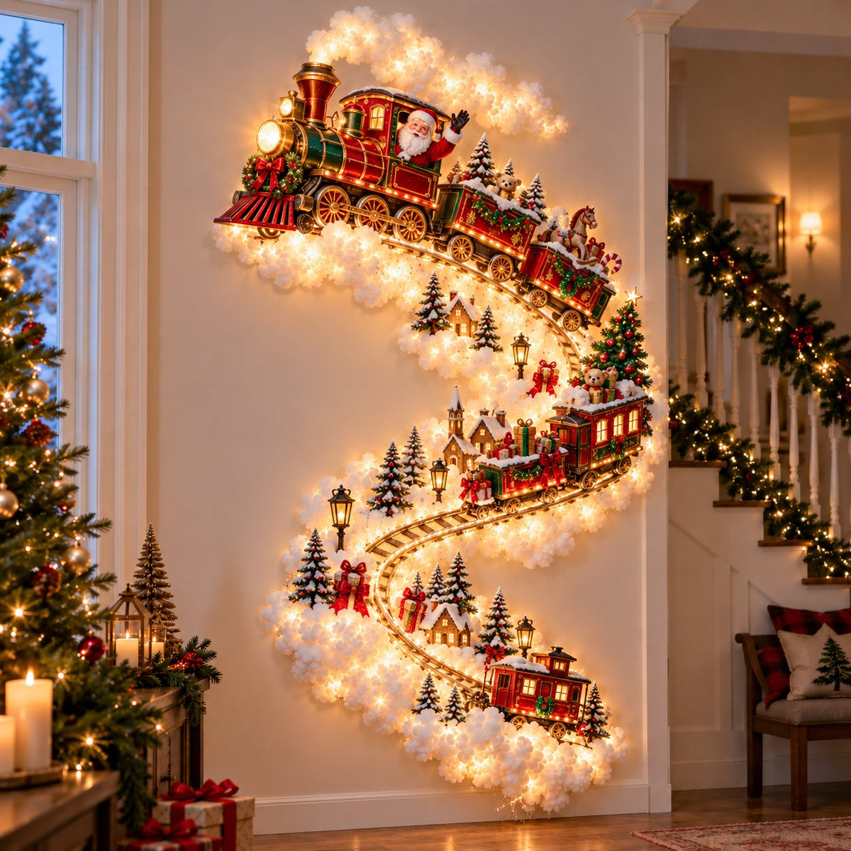 Glowing Christmas Story Wall Light – Santa, Train & Holiday Designs