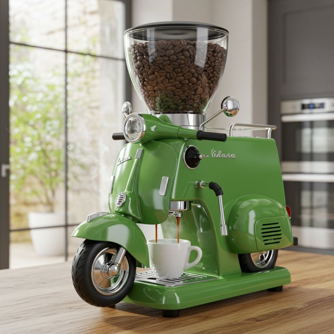 Vespa-Inspired Coffee Maker