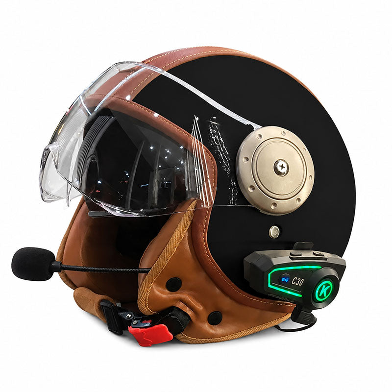 Dual-lens open-back Bluetooth motorcycle helmet-I27