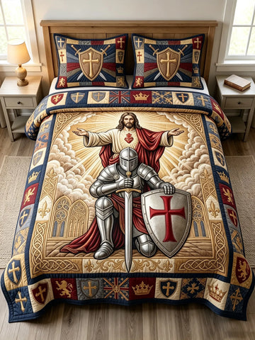 Christ Knight Three-Piece Quilted Bedding Set