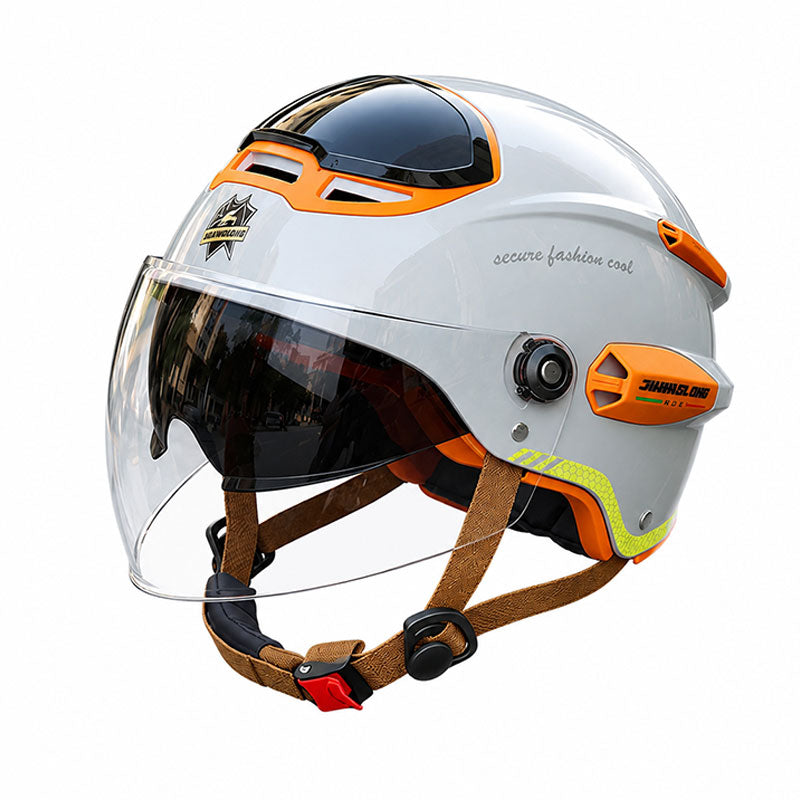 KTVMOTO Open Face Motorcycle Helmet with Dual Visor for Adults-I263