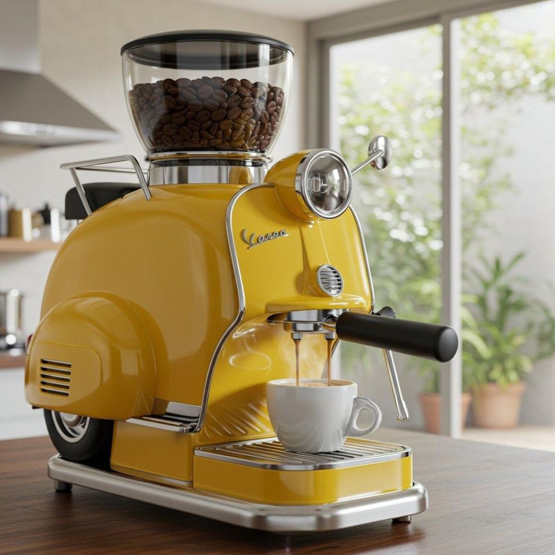 Vespa-Inspired Coffee Maker
