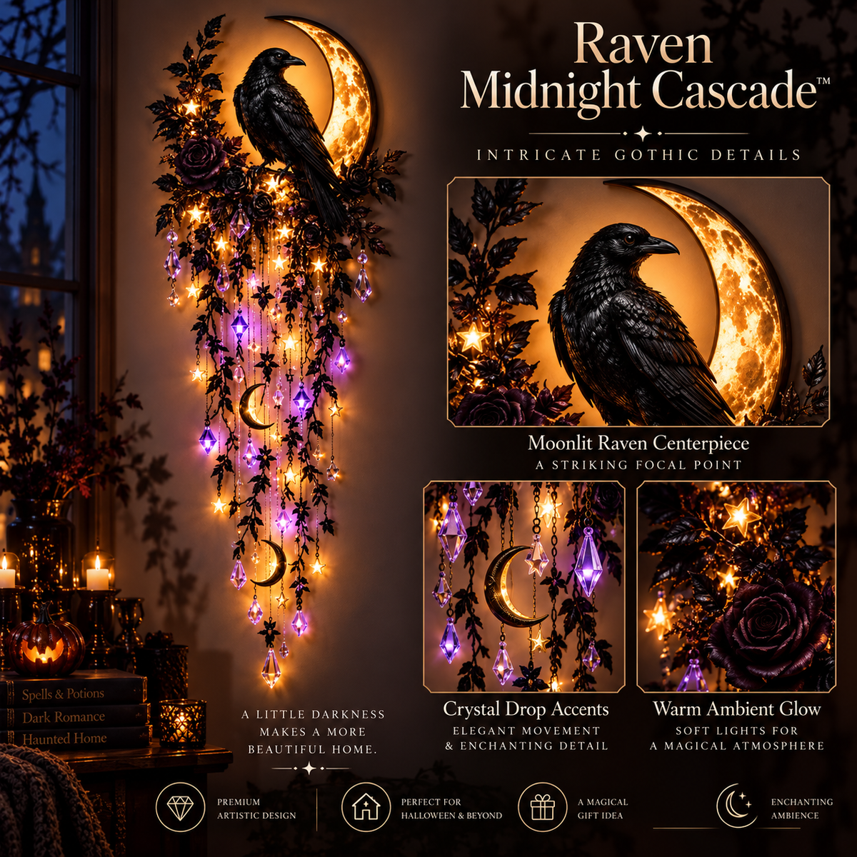 Halloween Cascade Wall Light – 5 Gothic Glowing Wall Styles