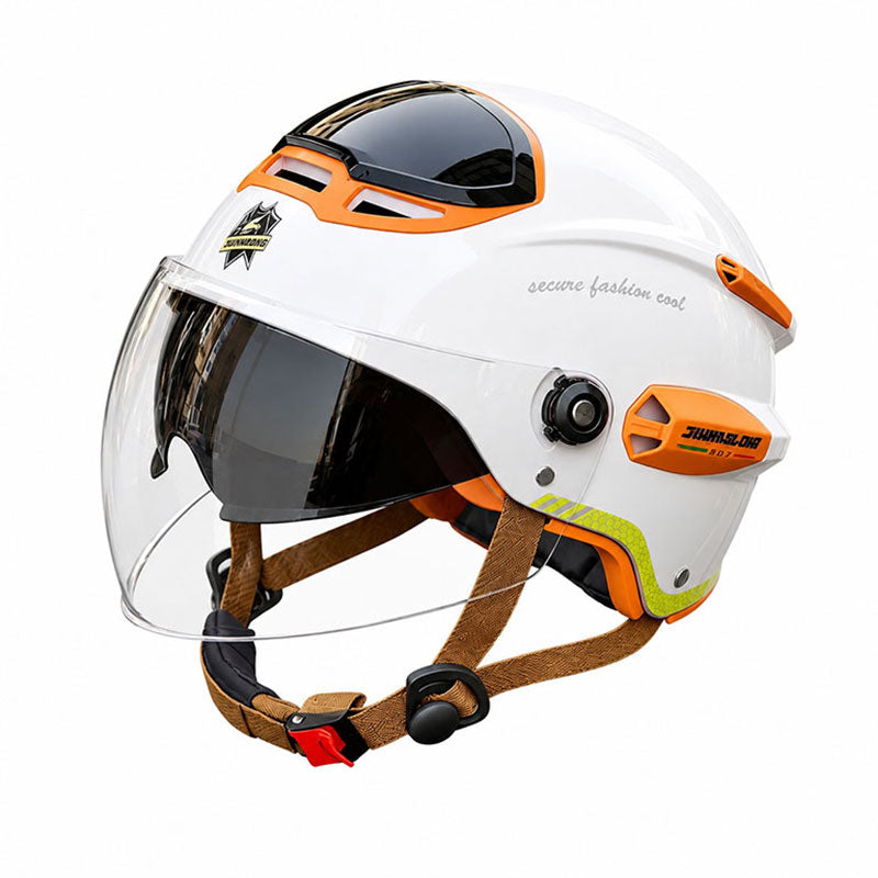 KTVMOTO Open Face Motorcycle Helmet with Dual Visor for Adults-I263