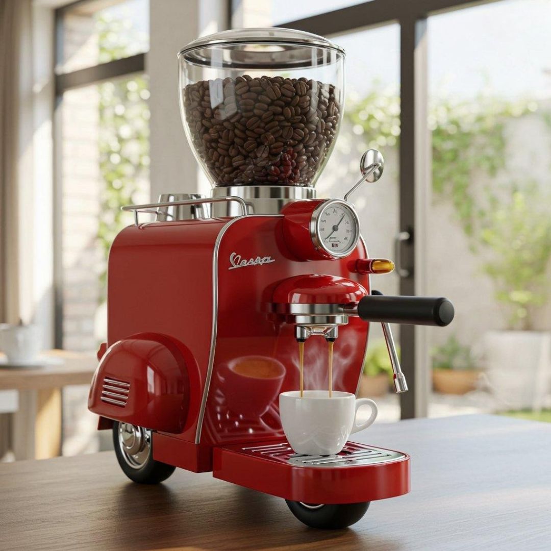 Vespa-Inspired Coffee Maker