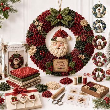 🔥Christmas Sale 49% OFF🎄3D Fabric Poke Wreath DIY Kit