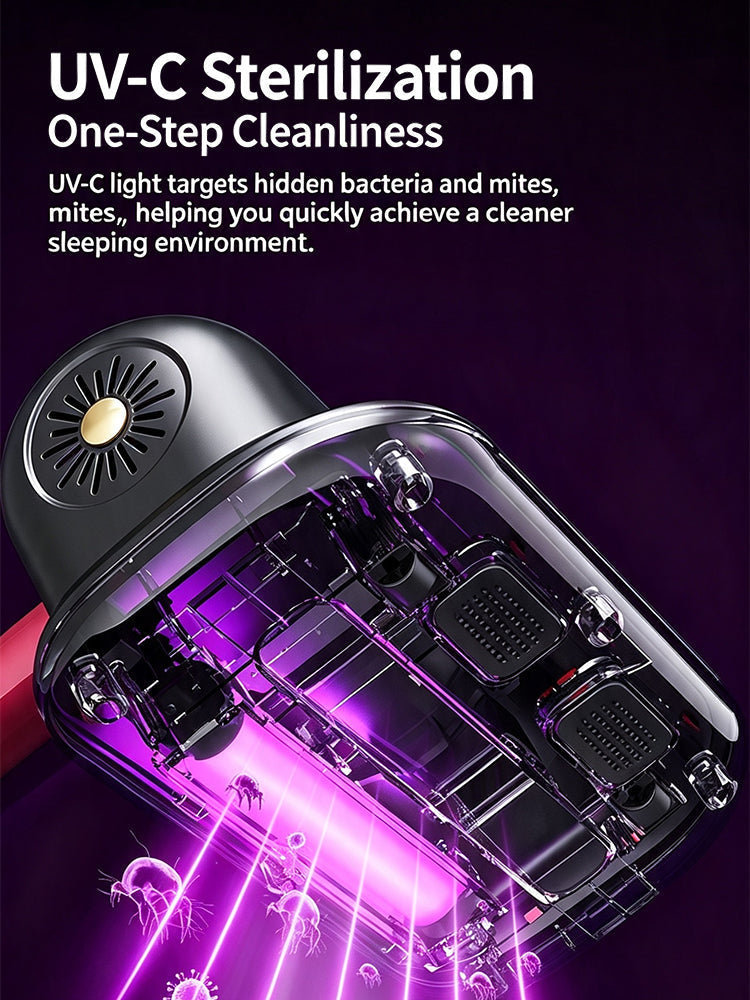 🛏️🛏️Home rechargeable mite removal device, newly upgraded high suction, dual-stroke ultraviolet sterilization and mite removal vacuum cleaner.