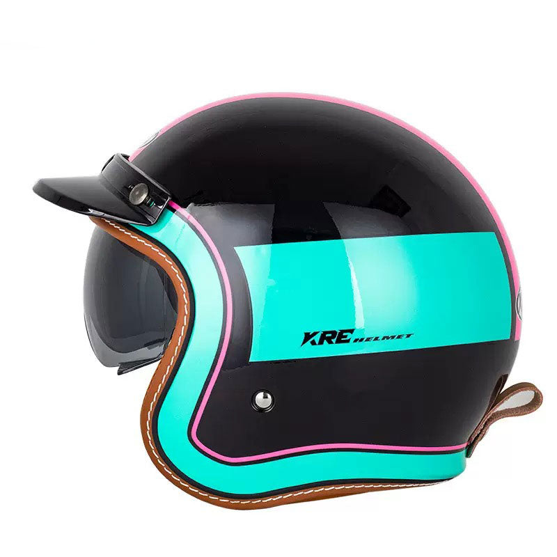 Retro Route 99 Open Face Motorcycle Helmet DOT Approved-I09
