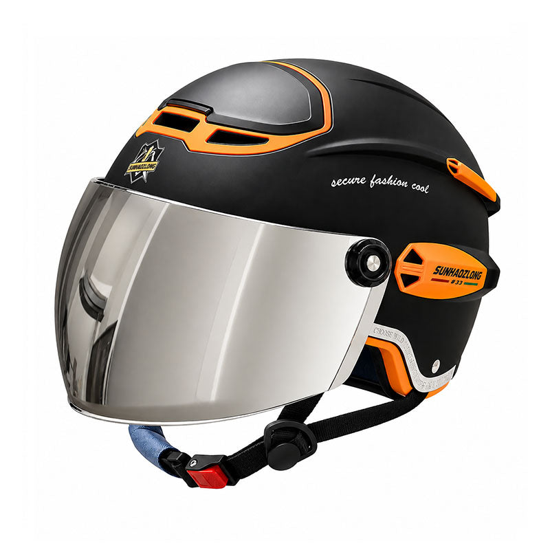 KTVMOTO Open Face Motorcycle Helmet with Dual Visor for Adults-I263