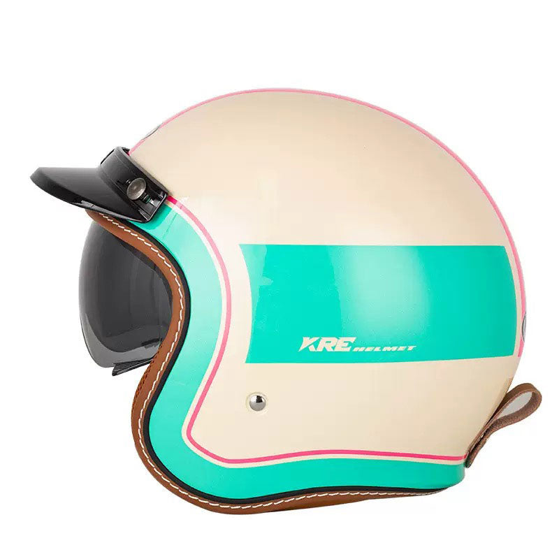 Retro Route 99 Open Face Motorcycle Helmet DOT Approved-I09
