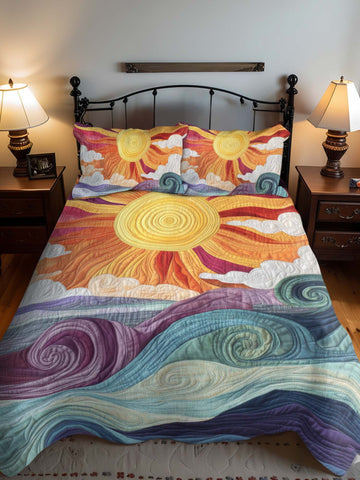 Sunburst Delight 3- Piece Quilted Bedding Set