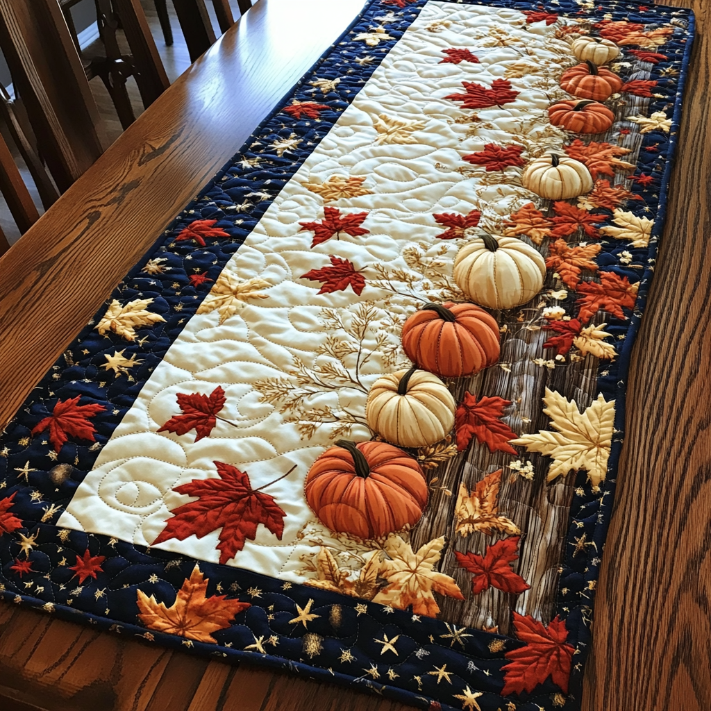 Pumpkin Quilted Table Runner NCU0VT228