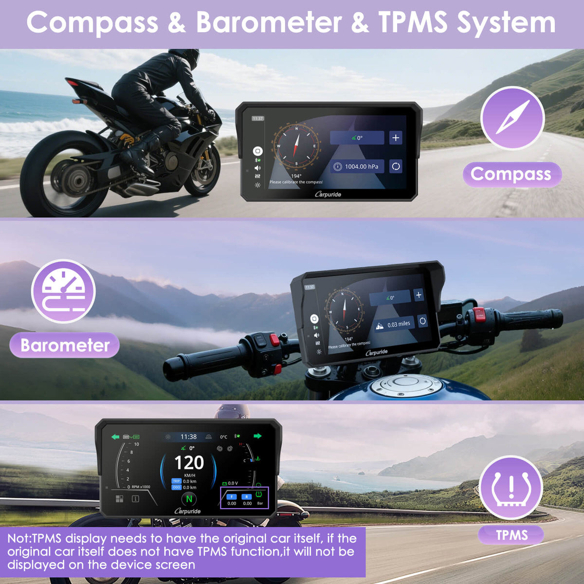 Carpuride W602BS 6" Motorcycle Stereo-Designed for BMW Motorcycle Compatible with Wonder Wheel Control