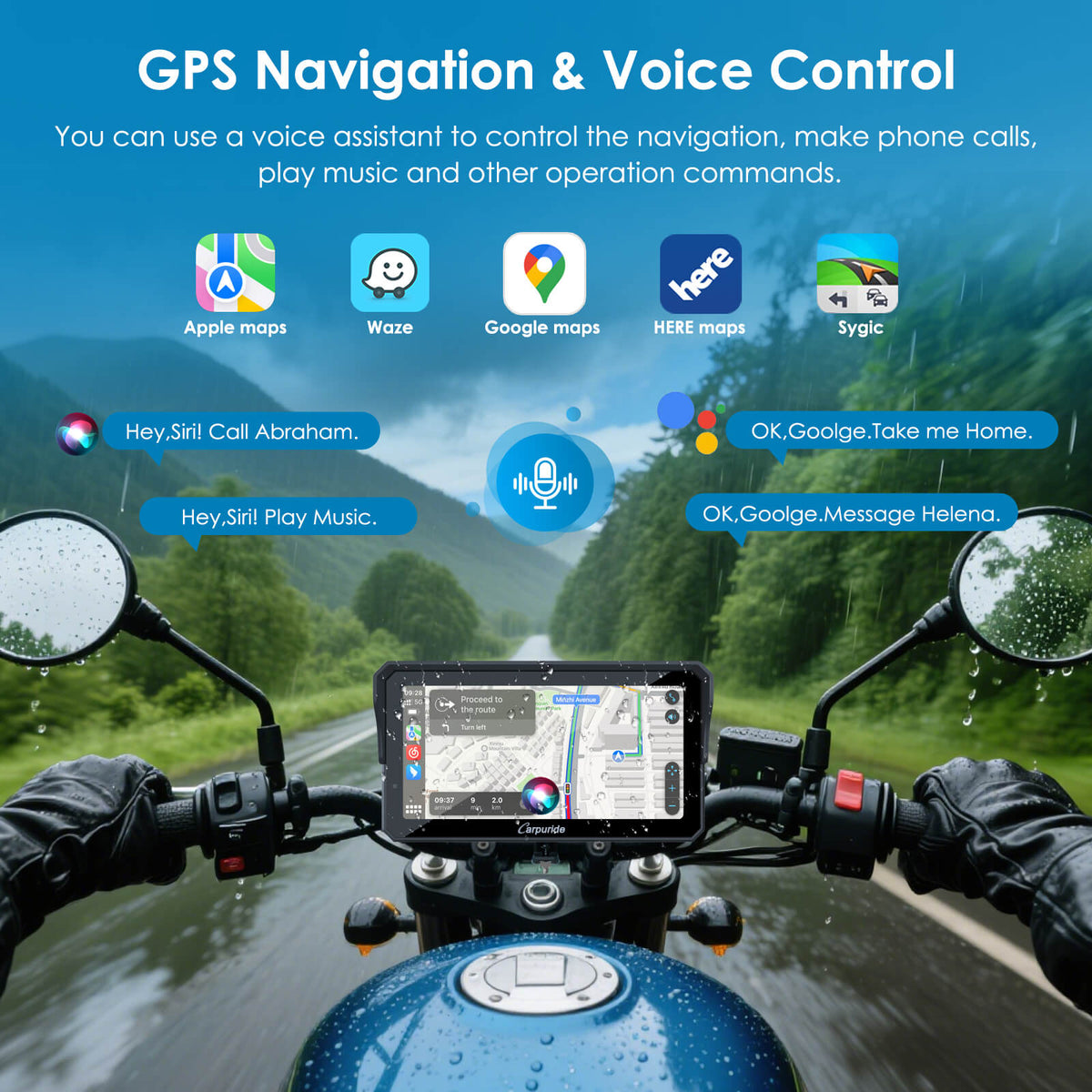 Carpuride W602S Pro with Optional TPMS | 6-Inch Motorcycle CarPlay  | Plug-and-Play BM05 Bracket with Type-C Port
