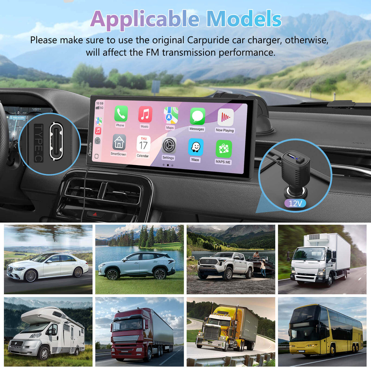 Carpuride W125A/W125S Best Car Audio Touch Screen With DVR