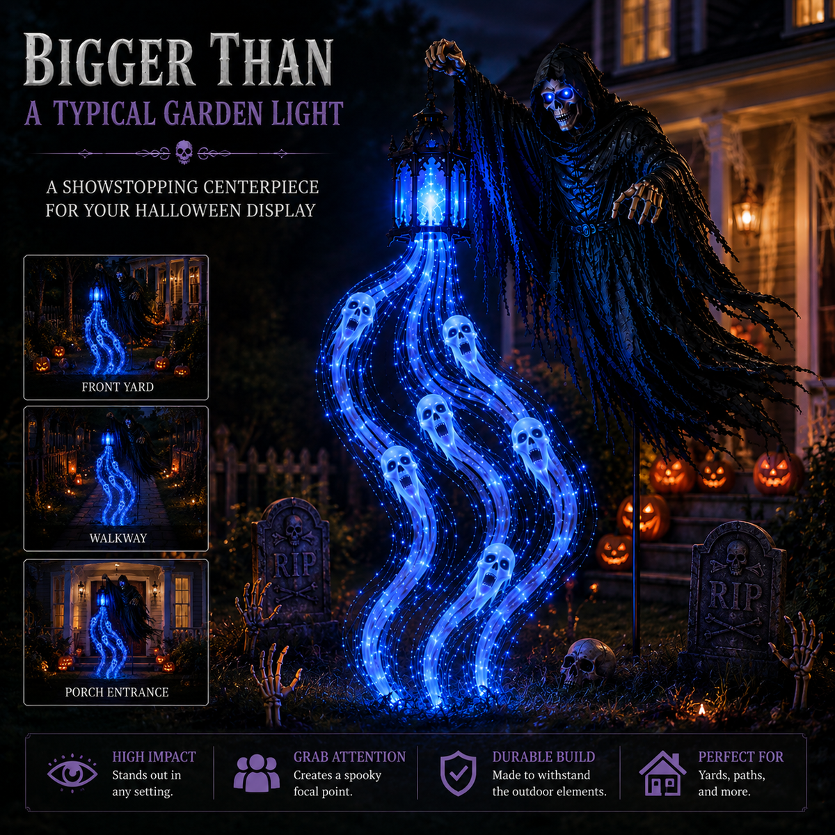 🔥Animated Halloween Soul Harvester Garden Light Collection💀Halloween Arrival Guarantee: Refund if not delivered on time.