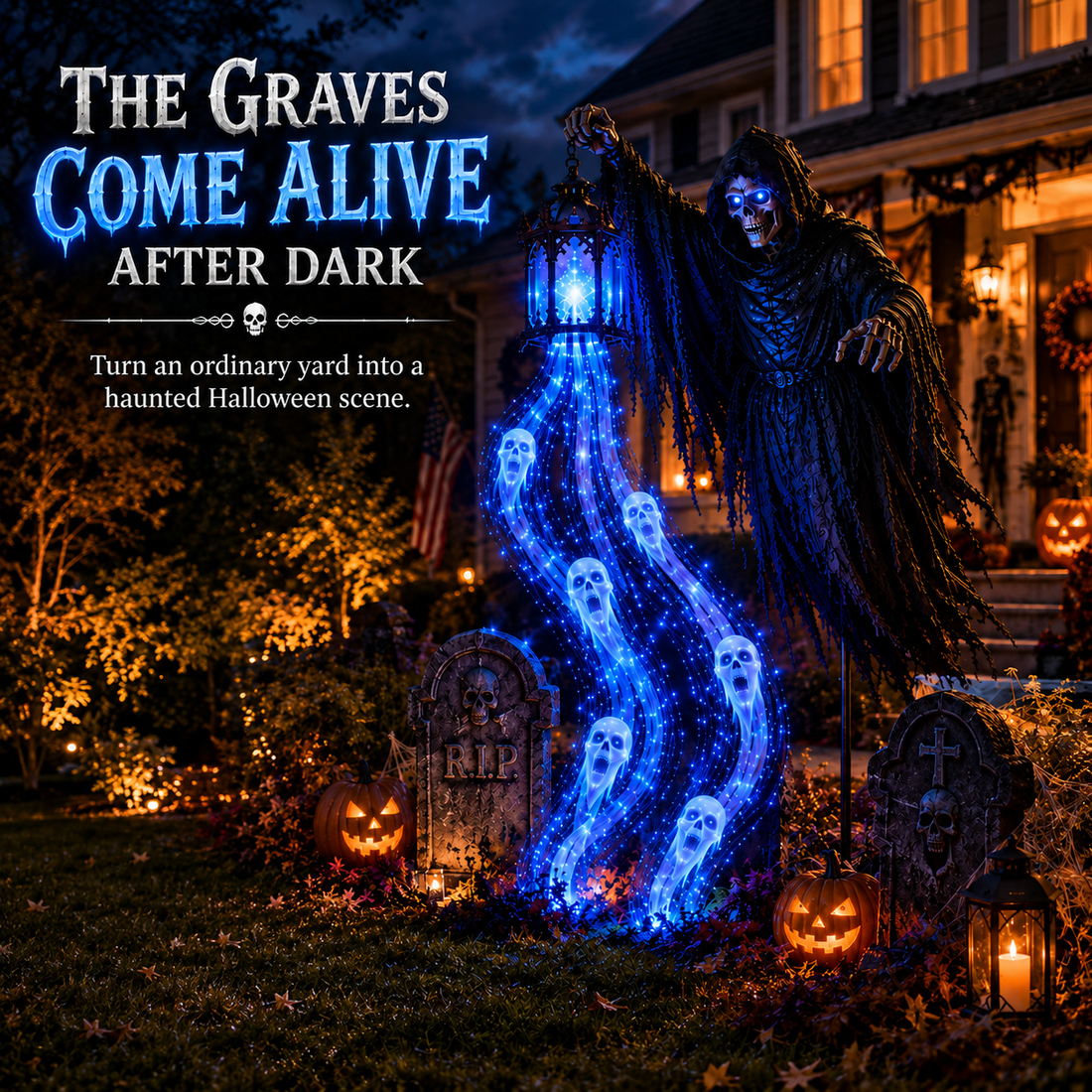 🔥Animated Halloween Soul Harvester Garden Light Collection💀Halloween Arrival Guarantee: Refund if not delivered on time.