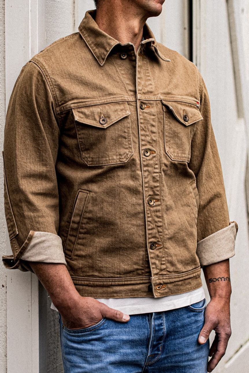 Men | Artcher Jacket | 14oz Broken Twill Denim - Wheat