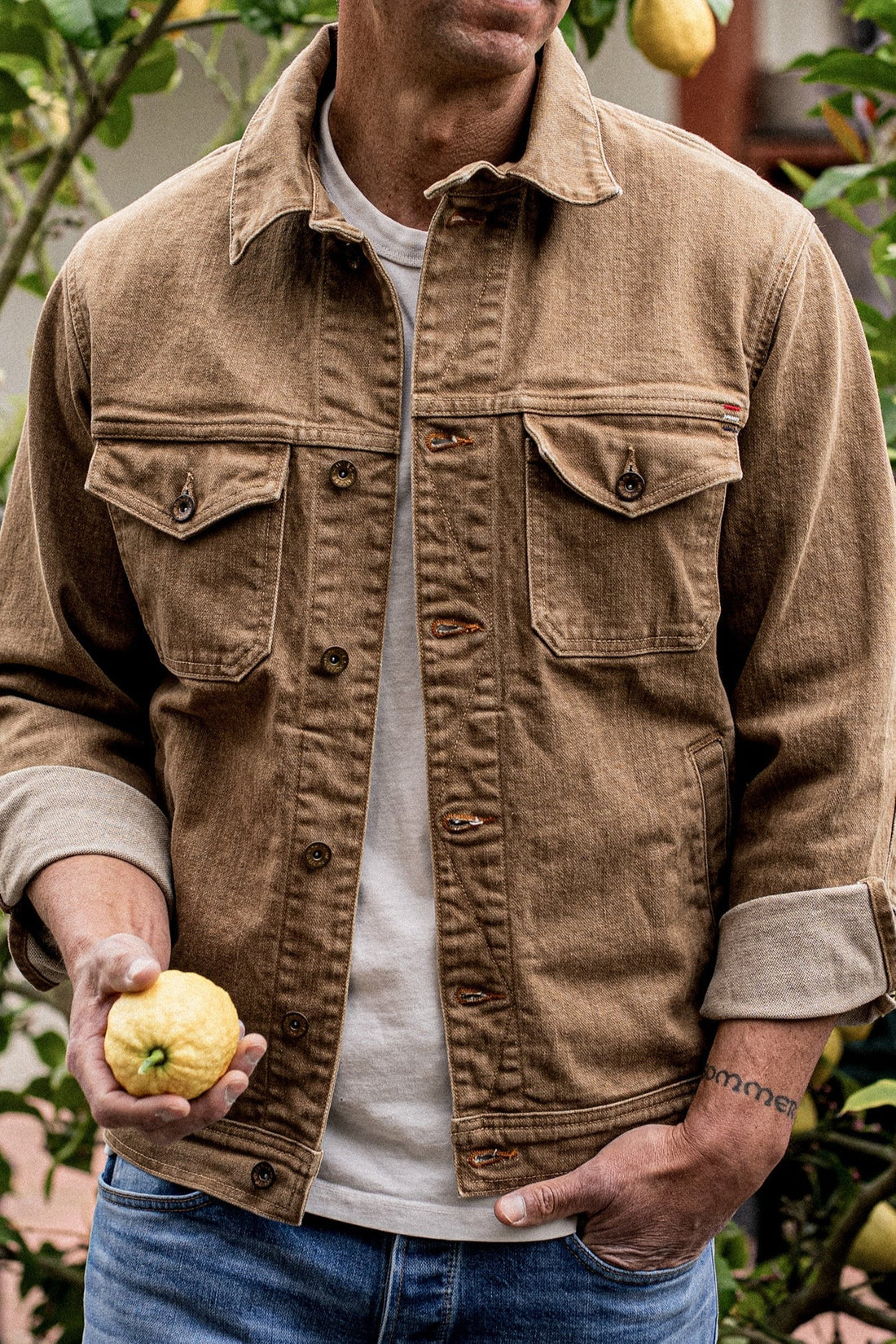 Men | Artcher Jacket | 14oz Broken Twill Denim - Wheat