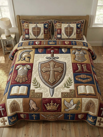 Armor Of God 3-Piece Quilted Bedding Set