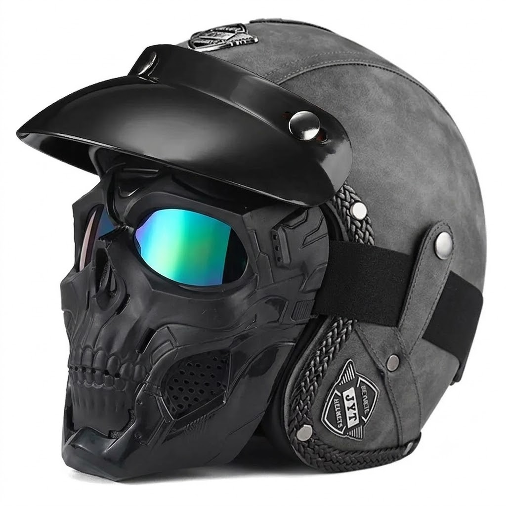 Retro jet motorcycle 3/4 riding helmet-I146
