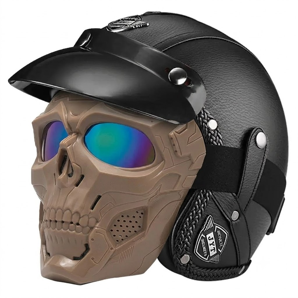Retro jet motorcycle 3/4 riding helmet-I146