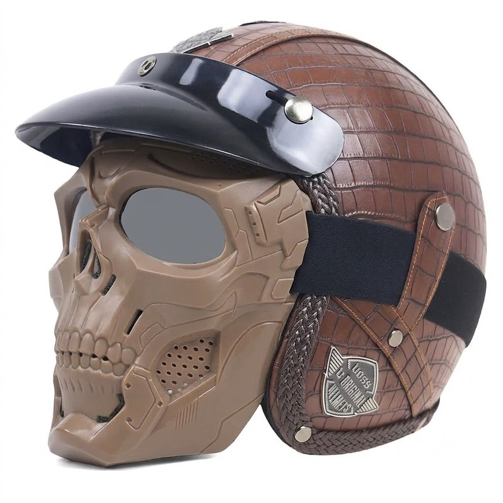 Retro jet motorcycle 3/4 riding helmet-I146