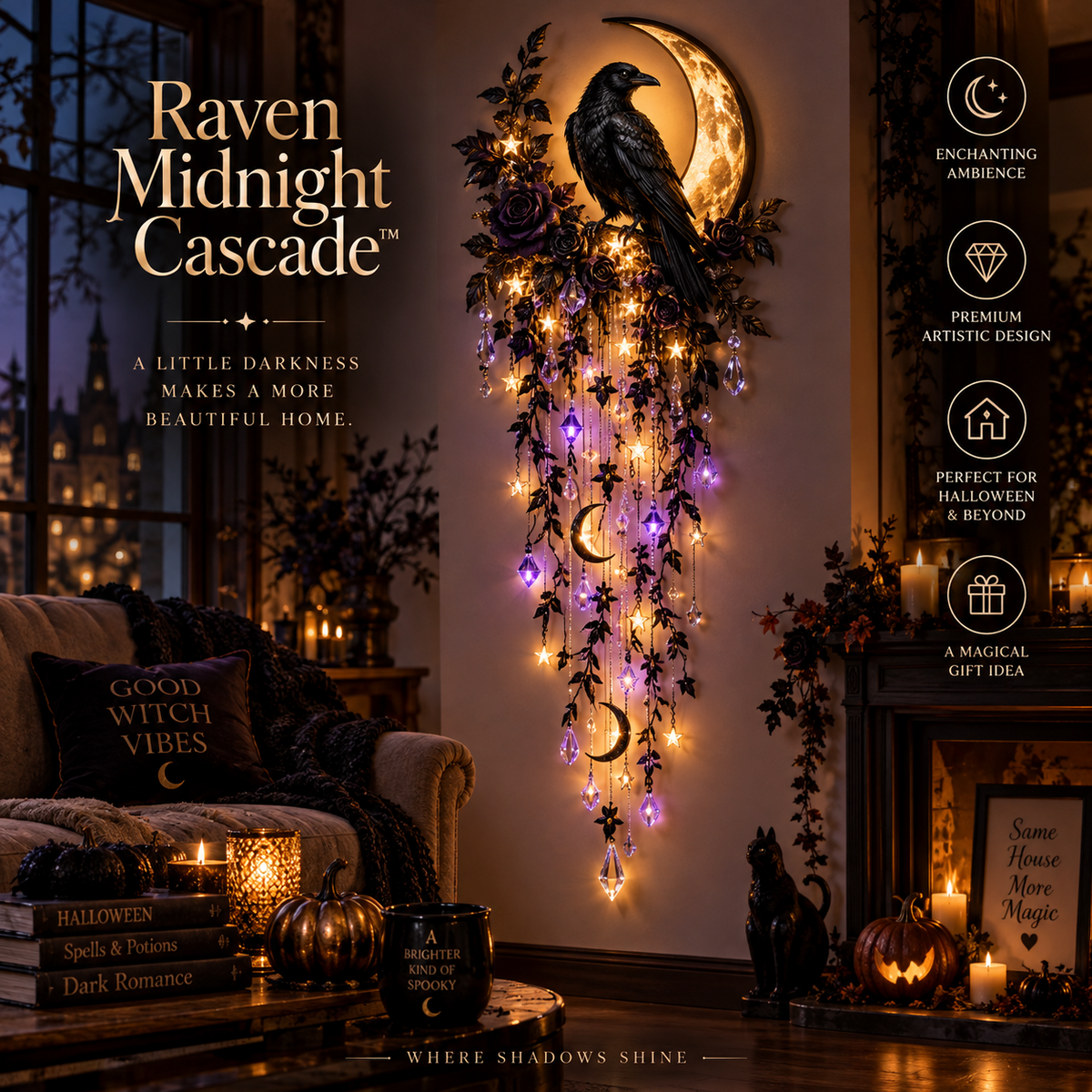Halloween Cascade Wall Light – 5 Gothic Glowing Wall Styles