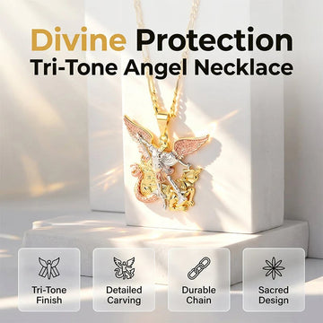 🎁2026 New Arrivals 50% OFF💥Tri-Tone Angel Guardian Pendant Necklace – Elegant & symbolic – Perfect for daily wear or gifting – delicate and meaningful ✨💛🪽