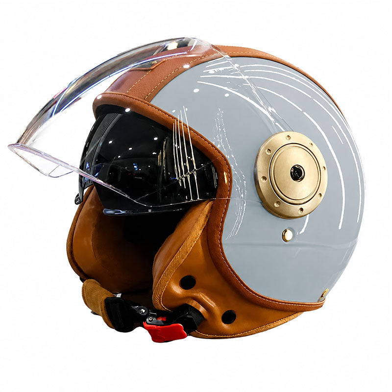 Dual-lens open-back Bluetooth motorcycle helmet-I27